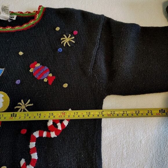 Vtg Work in Progress Nutcracker Embroidered Sweater 90s Candy Grandmacore Medium - Picture 5 of 7